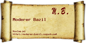 Moderer Bazil névjegykártya